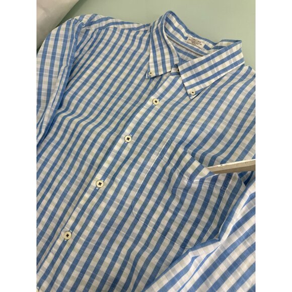 Peter Millar Men Shirt Large L Linen Cotton Blend Button Up Long Sleeve Blue - Picture 2 of 8